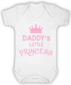 Daddy's Little Princess Short Sleeve Baby Vest White