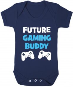 Future Gaming Buddy Short Sleeve Baby Vest Navy