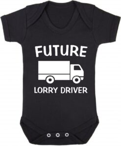 Future Lorry Driver Short Sleeve Baby Vest Black