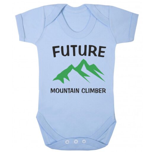 Future Mountain Climber Short Sleeve Baby Vest Baby Blue