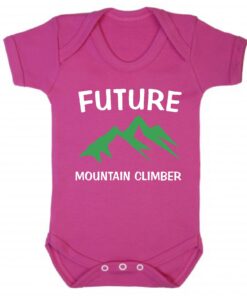 Future Mountain Climber Short Sleeve Baby Vest Cerise