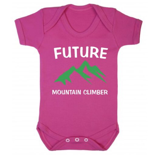 Future Mountain Climber Short Sleeve Baby Vest Cerise